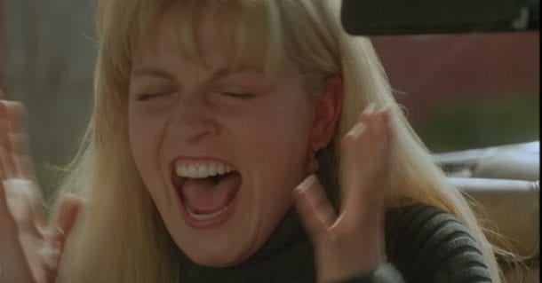 Laura Palmer screams in the car with her father in Fire Walk With Me