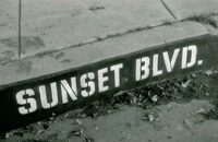 Sunset Blvd written on a curb