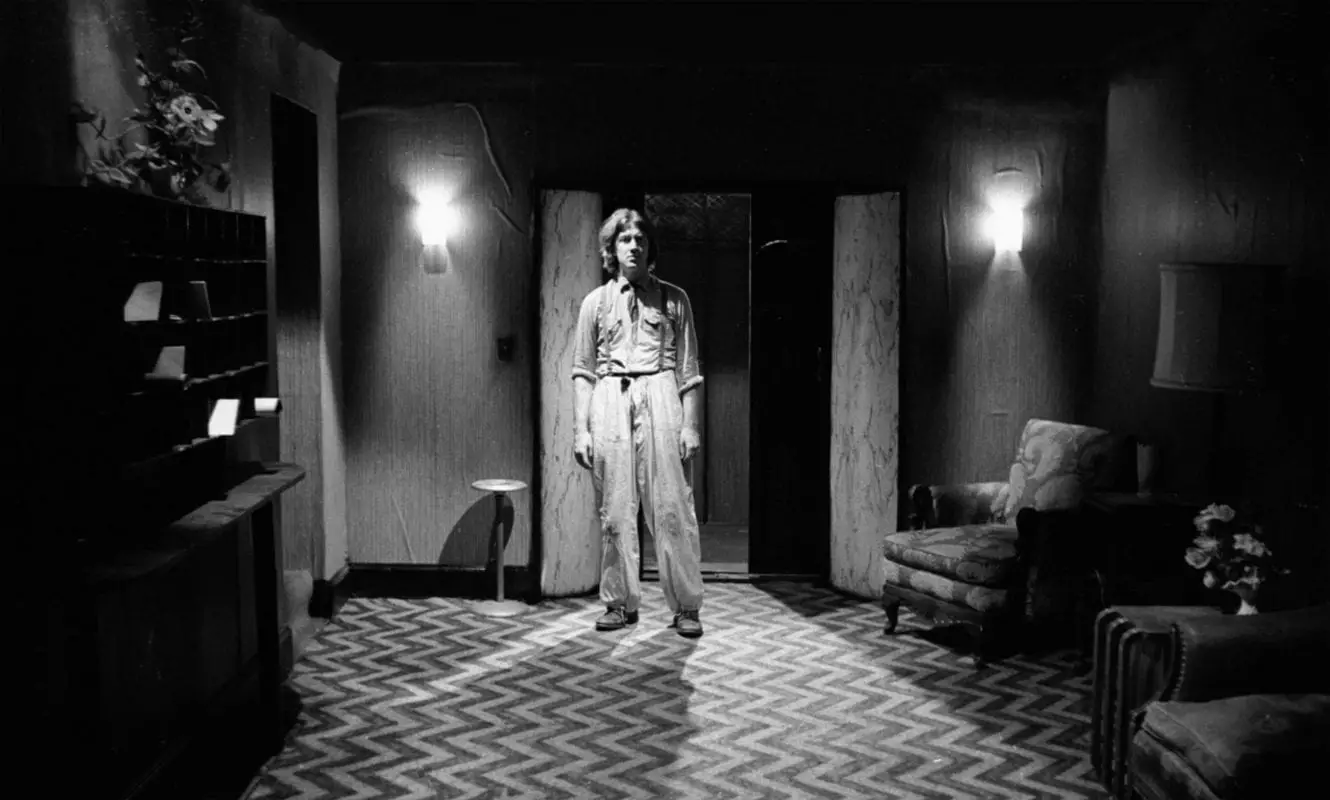 David Lynch on the set of Eraserhead