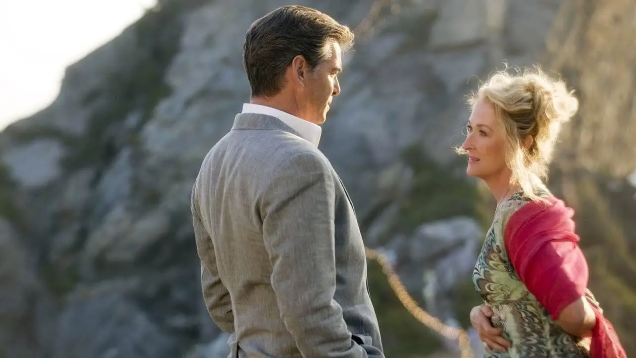 Brosnan and Streep in Mamma Mia!