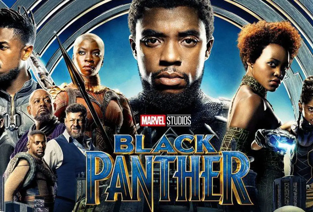 Chadwick Boseman, Lupita Nyong'o, and Danai Gurira in Marvel Studios Black Panther.