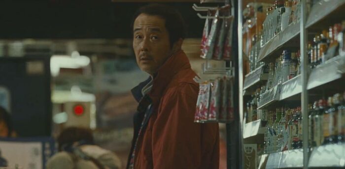 Lily Franky plays Osamu Shibata, a illsuited patriarch to a makeshift family in Shoplifters