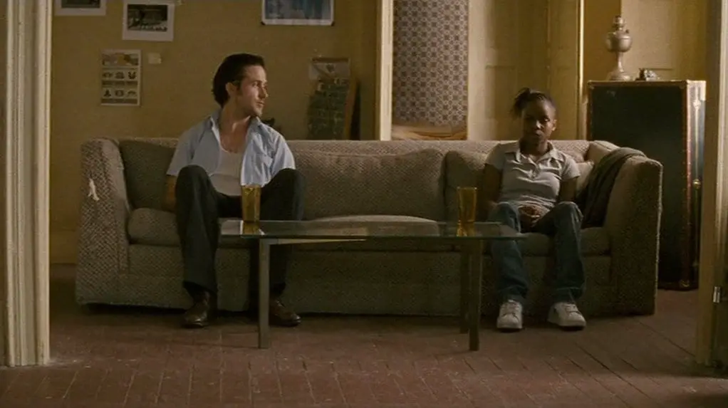 In the film's closing moments, Dan (Ryan Gosling) and Drey (Shareeka Epps) enjoy a moment of contemplation about a more hopeful future. 
