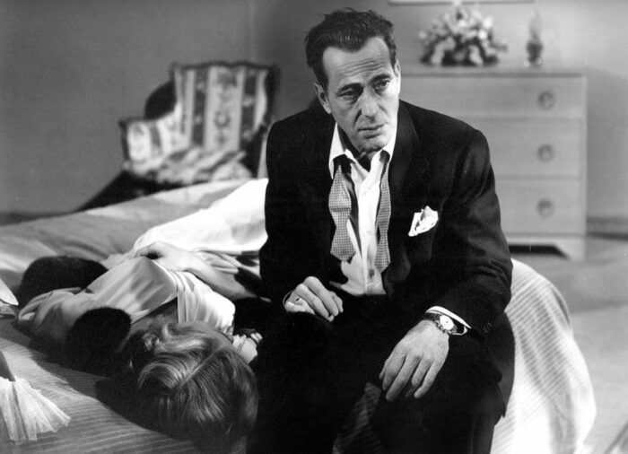 Dix Steele (Humphrey Bogart) looks for vindication from something or someone In A Lonely Place