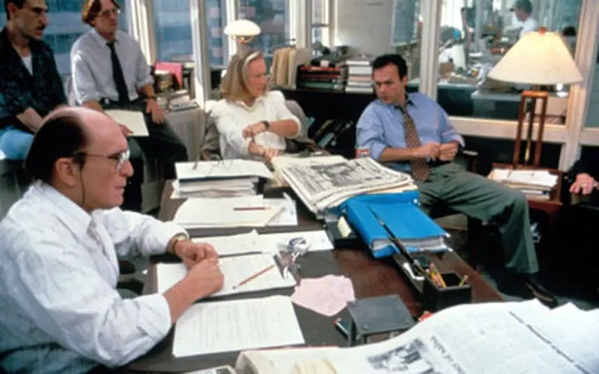 Glenn Close, Robert Duvall, and Michael Keaton in The Paper (1994)