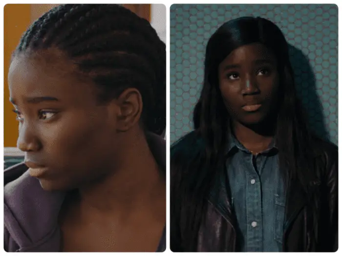 Two stills showing Mariame, the lead character from Girlhood 