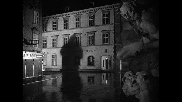 The bombed out streets of Vienna add a level of menace when shadows come in Carol Reed's The Third Man