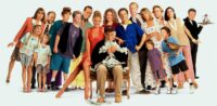 Michael J. Fox, Nancy Travis, Kirk Douglas, Phil Hartman and the cast of Greedy (1994)