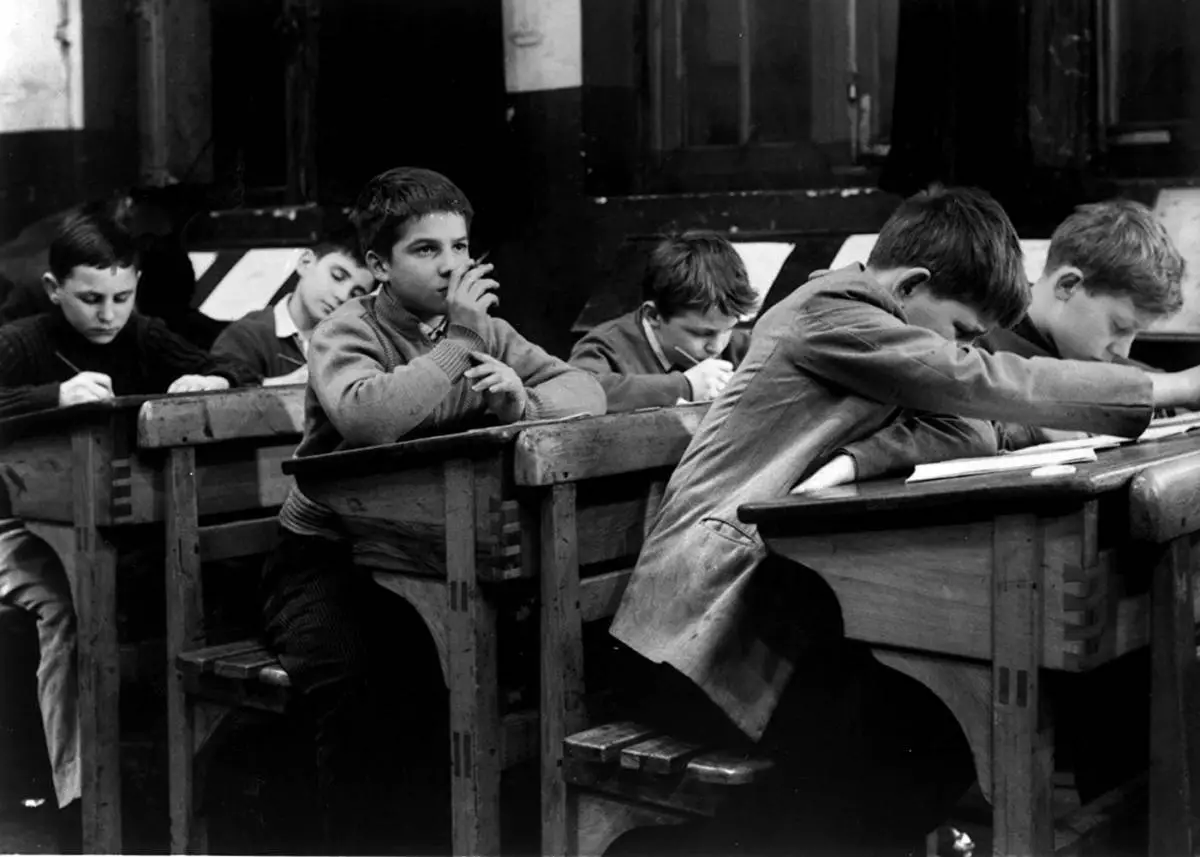 Jean-Pierre Léaud sits in class in The 400 Blows (1959)