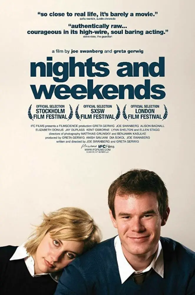 Gerwig and Swanberg in Nights and Weekend's poster