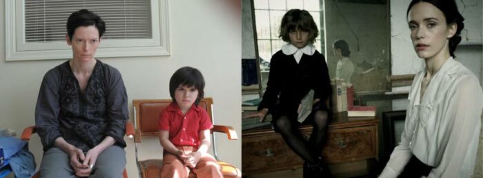 Double Image: Kevin (Rock Duer) and Prescott (Tom Sweet) sit sullenly next to Eva (Tilda Swinton) and Ada (Stacy Martin)