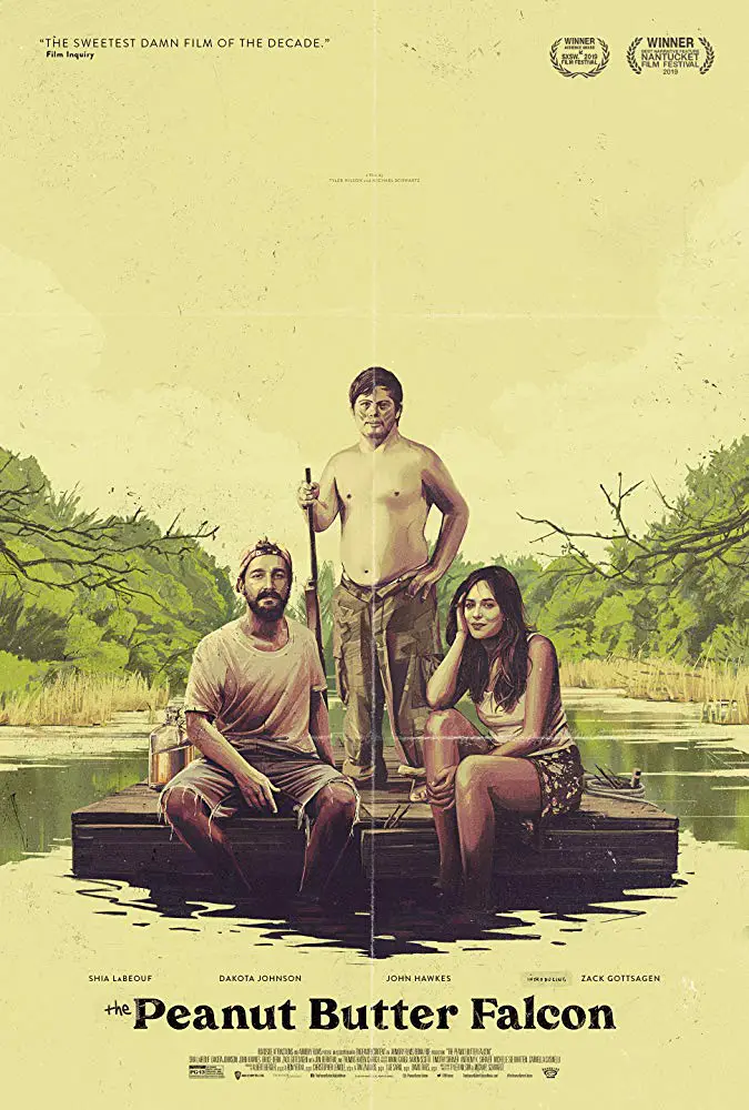The vintage-style official poster for "The Peanut Butter Falcon"