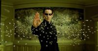 Neo stops a barrage of bullets in The Matrix Reloaded