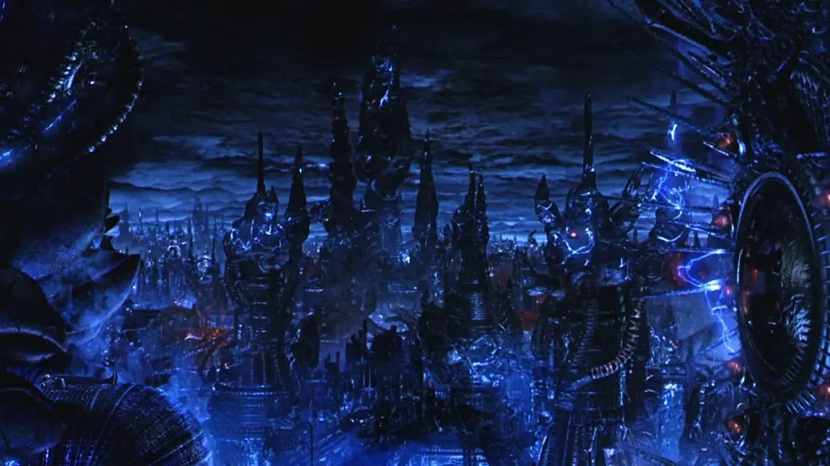The machine cityscape in The Matrix Revolutions