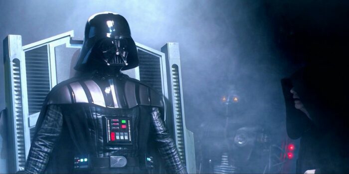 Newly formed Sith Lord Darth Vader asks The Emperor about Padme's fate in the conclusion to Star Wars Episode III