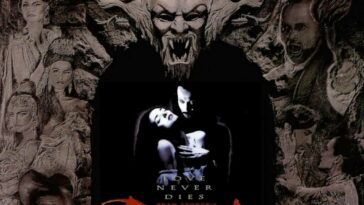 Dracula (Gary Oldman) holds Mina Harker (Winona Ryder) on the poster for Bram Stoker's Dracula