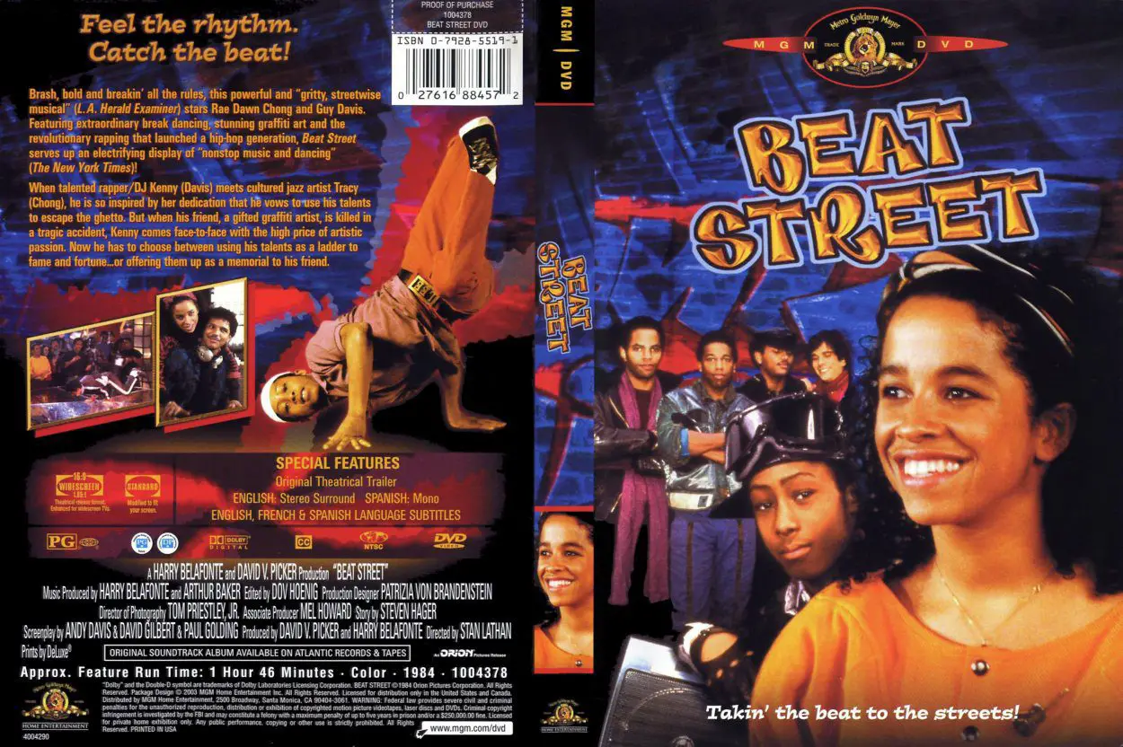 Movie cover and back cover for Beat Street