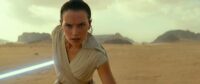 Rey (Daisy Ridley) focuses to prepare for confrontation on a desert plain