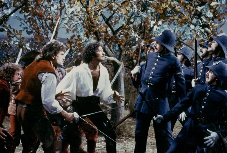 The pirates and the policemen face off