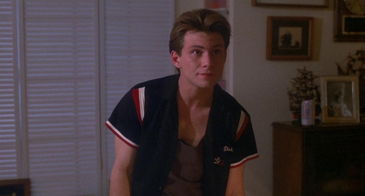 Christian Slater in a bowling shirt