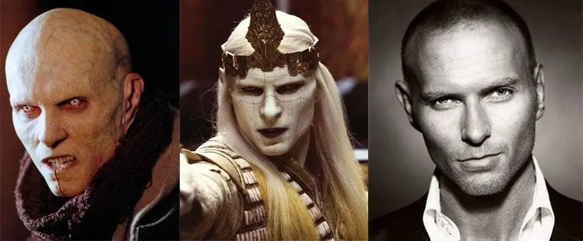 A split screnn phot going from left to right of Jared Nomak, Prince Nuada and the actor Luke Goss who plays them both.