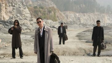The four hitmen in the Johnnie To movie Exiled alone in the desert