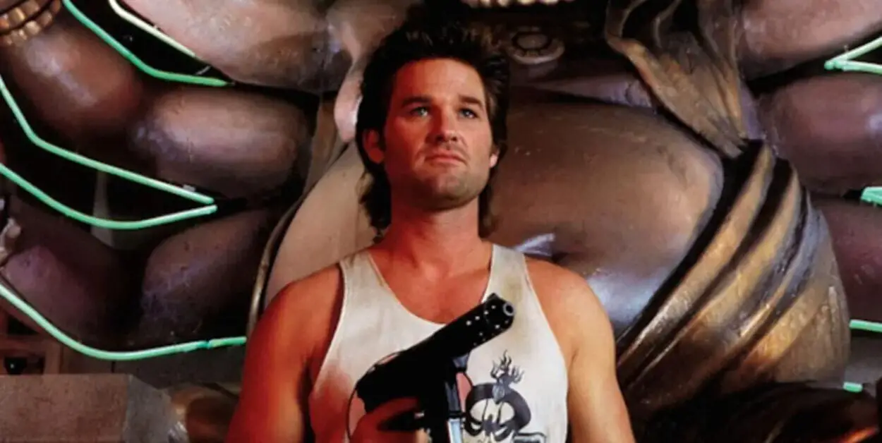 Jack Burton stands in Lo Pan's domain with a gun