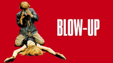 Blow-Up poster with Thomas straddling Veruschka