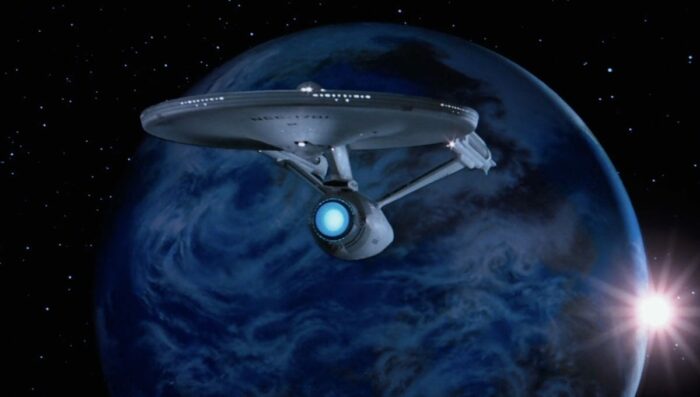 The Enterprise outside planet Genesis