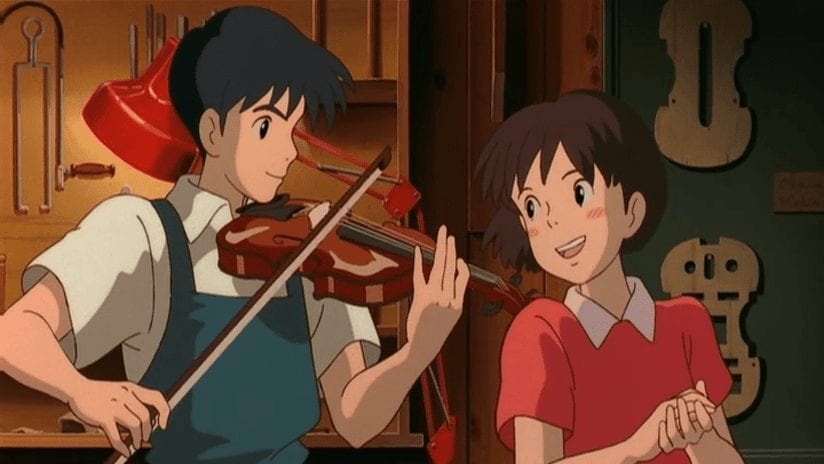 Seiji accompanies Shizuku on his violin