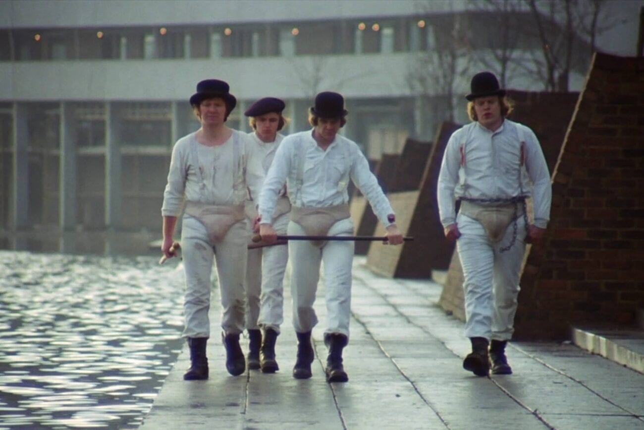Alex and his Droogs walking their beat