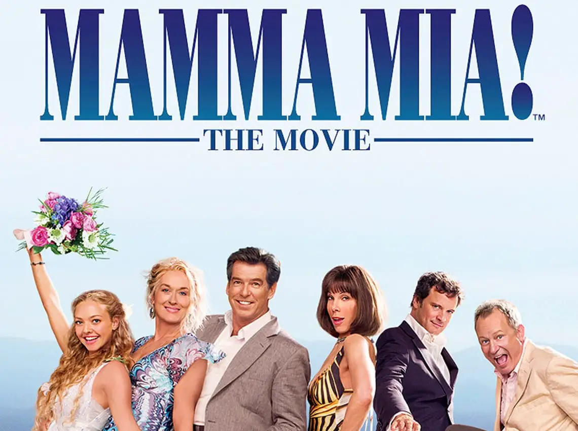 The cast of Mamma Mia! on a movie poster
