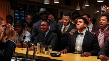 Jim Brown and Cassius Clay at the Bar in Regina King's One Night in Miami...