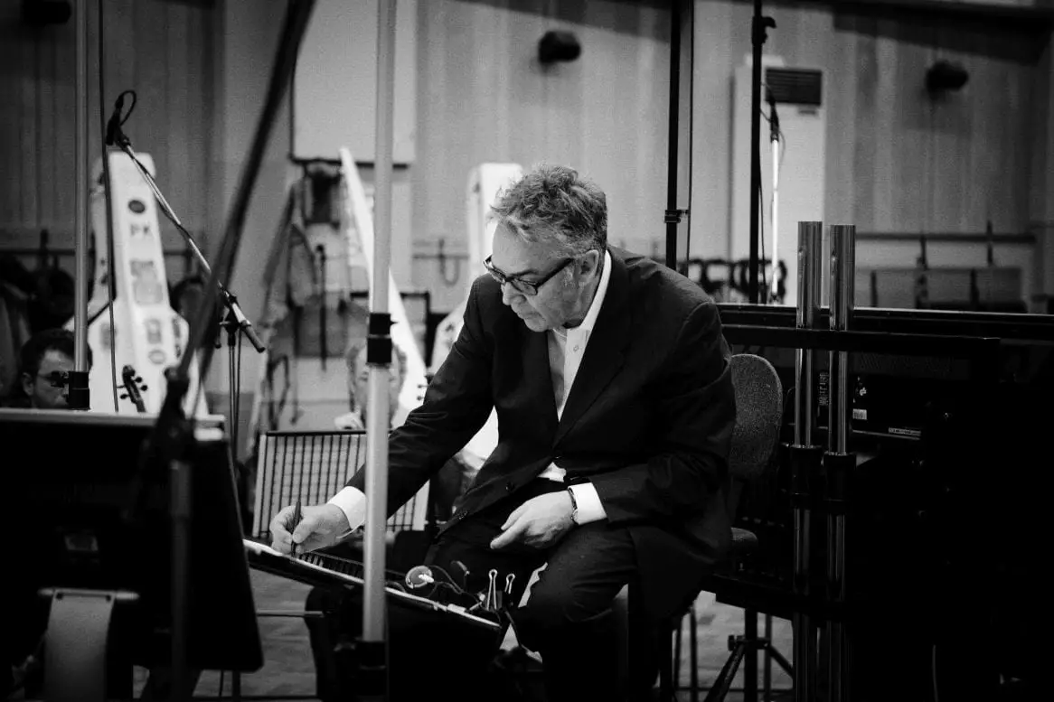 Howard Shore sitting inside Abbey Road recording studios during the Eastern Promises scoring sessions in 2007