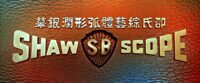 The Shaw Brothers Logo on it's classic orange and blue glass background