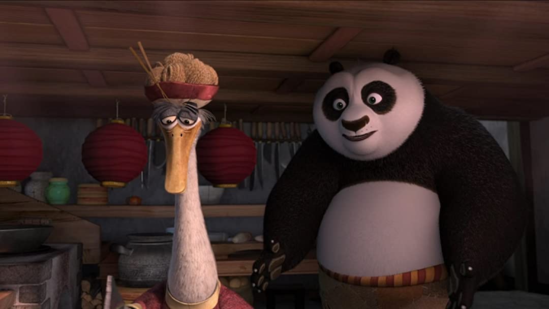Po the panda talks to his father the goose