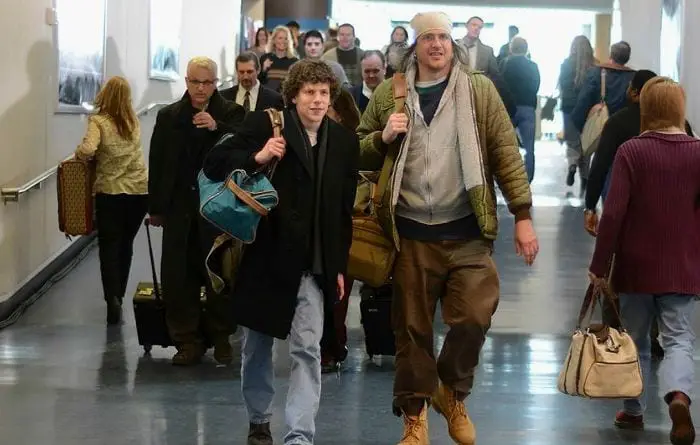 David Lipsky and David Foster Wallace walk through an airport together