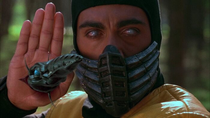 Scorpion's hand weapon says hello in Mortal Kombat