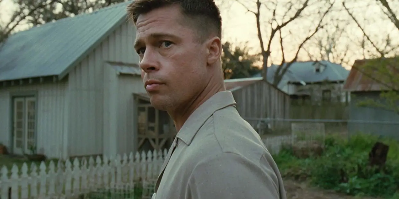 Brad Pitt stares off into the middle distance