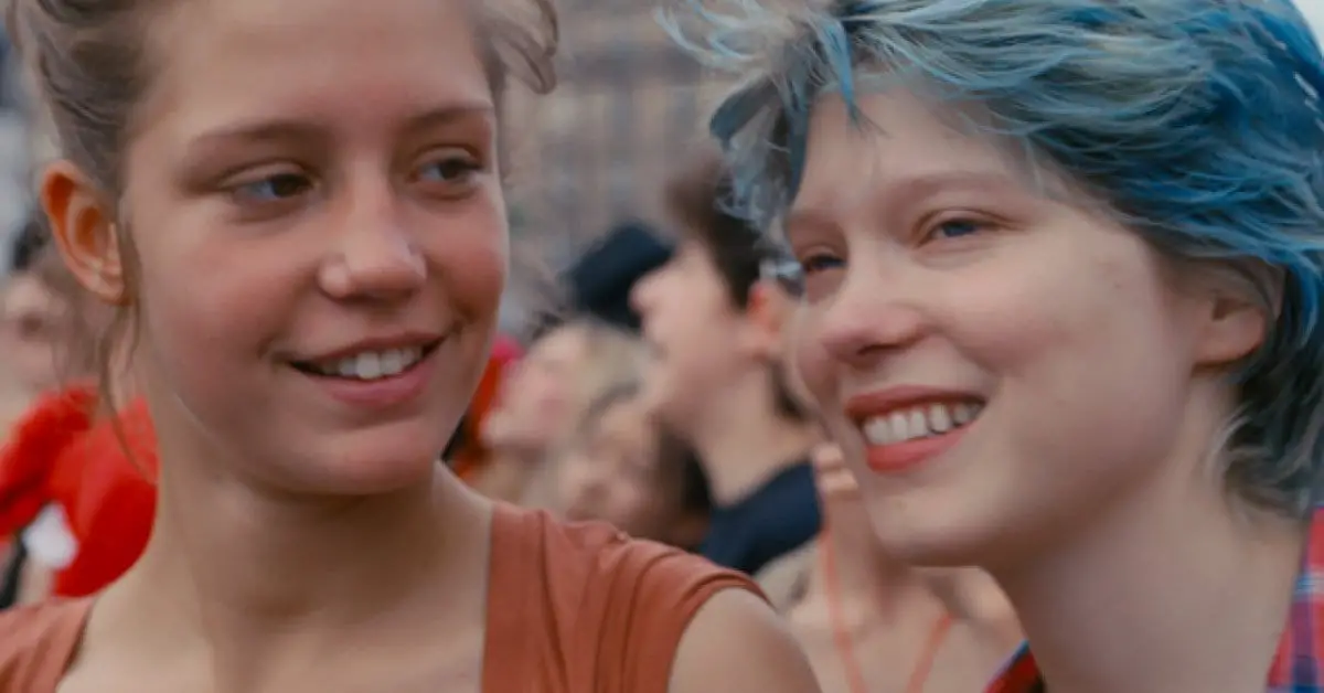 Blue is the Warmest Colour (2013) Adele (Adele Exarchopolous) admires Emma (Lea Seydoux) at a pride parade