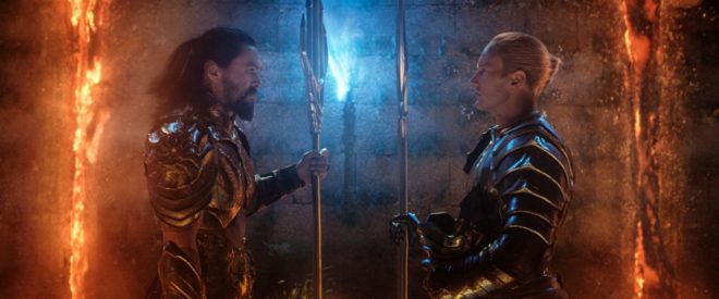 Arthur Curry (Jason Mamoa) prepares for battle against his half-brother Orm (Patrick Wilson) for Atlantian supremacy.