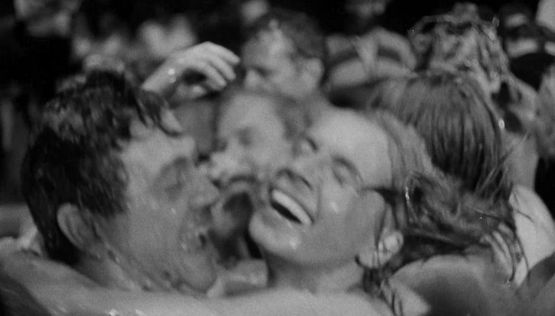 In this image from Seconds, Tony Wilson and Nora Marcus (Salome Jens) are depicted frolicking, wet with wine, in a wild bacchanal.
