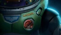 a close up of Buzz Lightyear's space suit