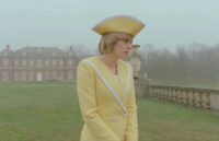 Kristen Stewart as Diana Spencer walking thr grounds of Sandringham palace