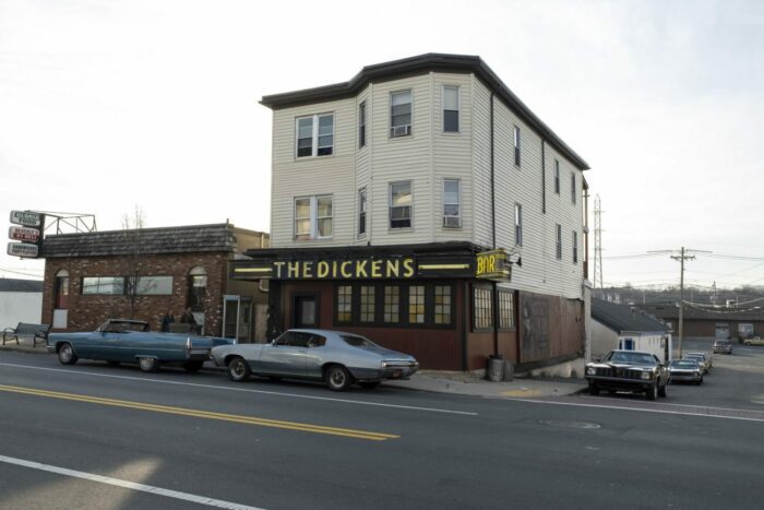 The Dickens Bar is seen from across the street.
