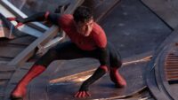 Tom Holland crouches in Spider-Man: No Way Home