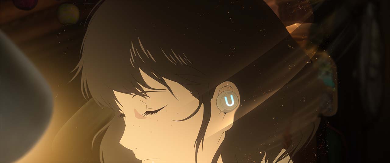 Image from Belle: Suzu is depicted with eyes closed, apparently entranced by U