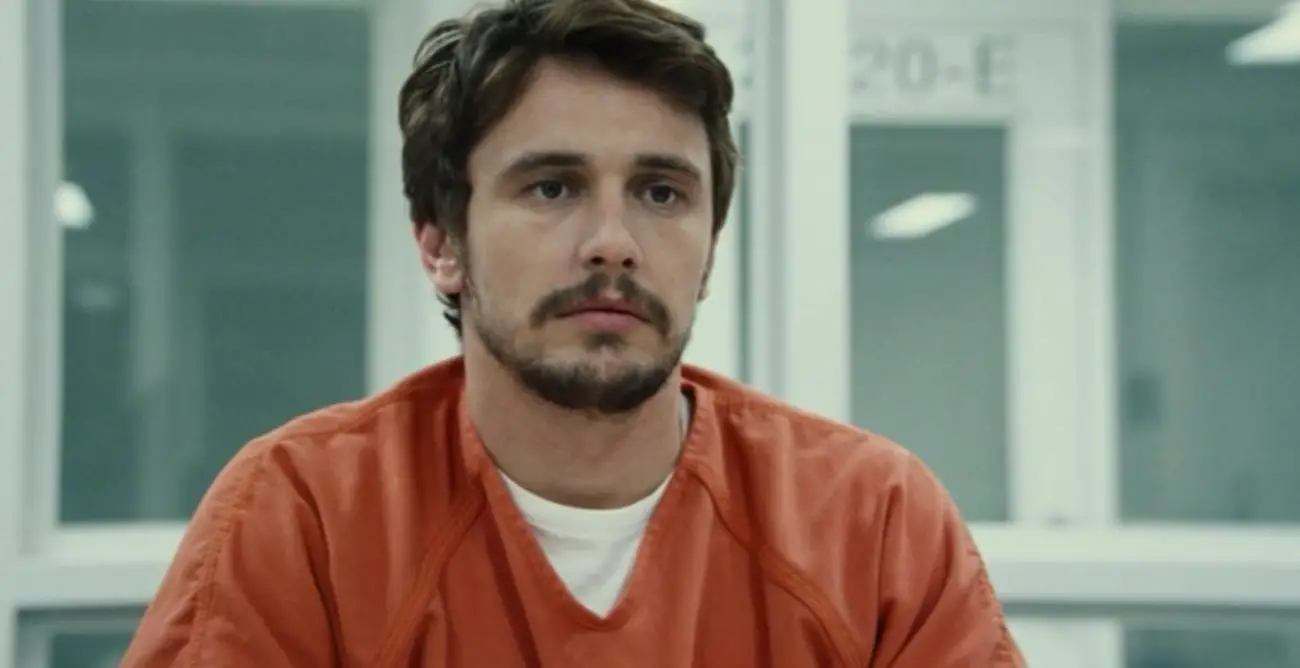 James Franco listens to what Felicity Jones has to say in True Story.