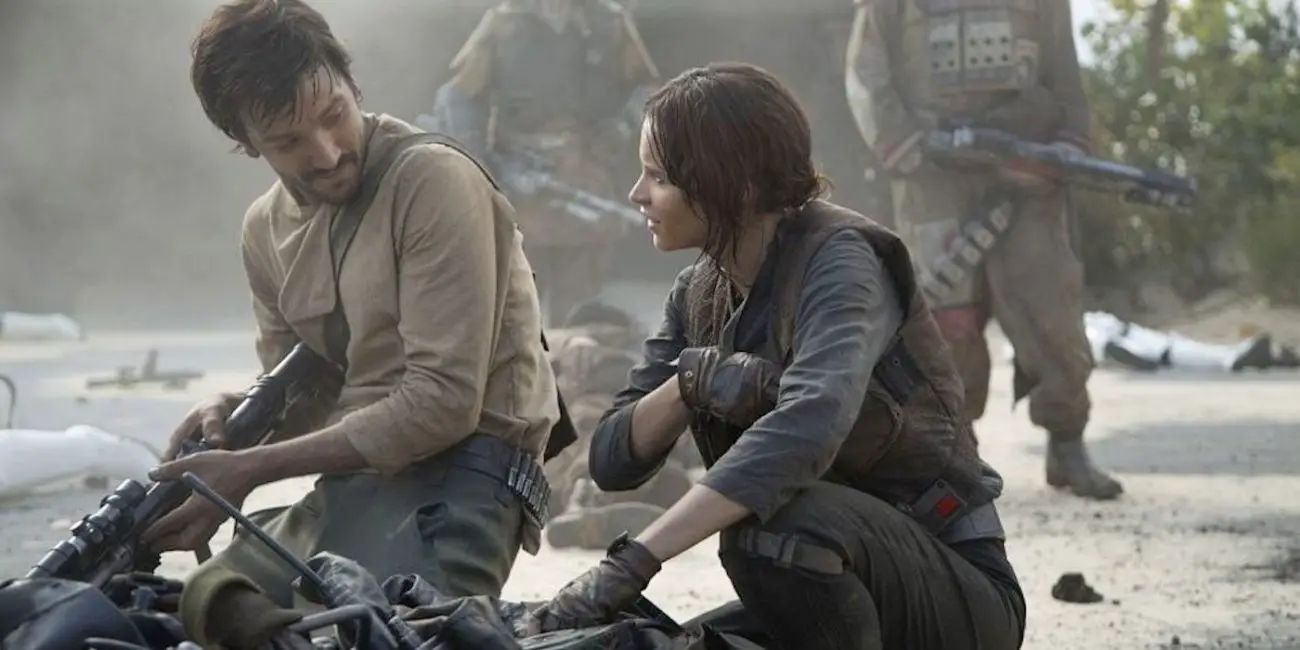 Diego Luna and Felicity Jones as the heroes of Rogue One