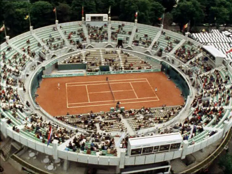 On overhead view of the French Open